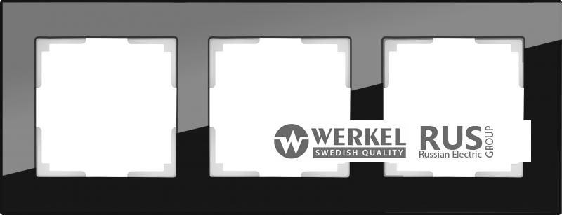 WL01-Frame-03 / Рамка Favorit на 3 поста (Черный, стекло) a031799