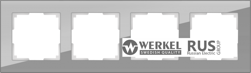 WL01-Frame-04 / Рамка Favorit на 4 поста (Серый, стекло) a030778