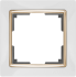 WL03-Frame-01-white-GD / Рамка на 1 пост (Белый / золото) a035252