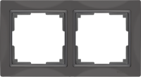 WL03-Frame-02-basic-grey / Рамка Snabb Basic 2 поста (серо-коричневый) a036699