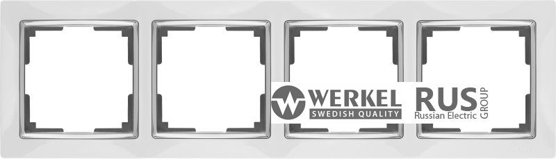 WL03-Frame-04-white / Рамка Snabb 4 поста (белый) a028883