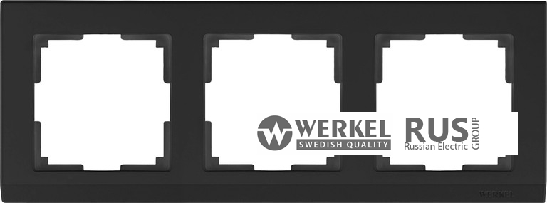 WL04-Frame-03-black / Рамка Stark на 3 поста (черный) a029216