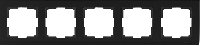 WL04-Frame-05-black / Рамка Stark на 5 постов (черный) a030809