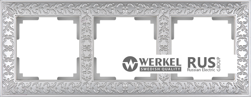WL07-Frame-03 / Рамка Antik на 3 поста (Жемчужный) a031784