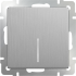 WL09-SW-1G-2W-LED / Выключатель одноклавишный проходной с подсветкой (серебряный рифленый) a035653