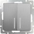 WL09-SW-2G-2W-LED / Выключатель двухклавишный проходной с подсветкой (серебряный рифленый) a035657