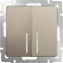 WL10-SW-2G-LED / Выключатель двухклавишный с подсветкой (шампань рифленый) a035616