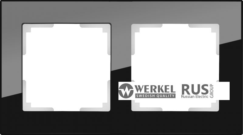 WL01-Frame-02 / Рамка Favorit на 2 поста (Черный, стекло) a031798