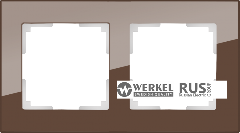 WL01-Frame-02 / Рамка Favorit на 2 поста (Мокко, стекло) a031793