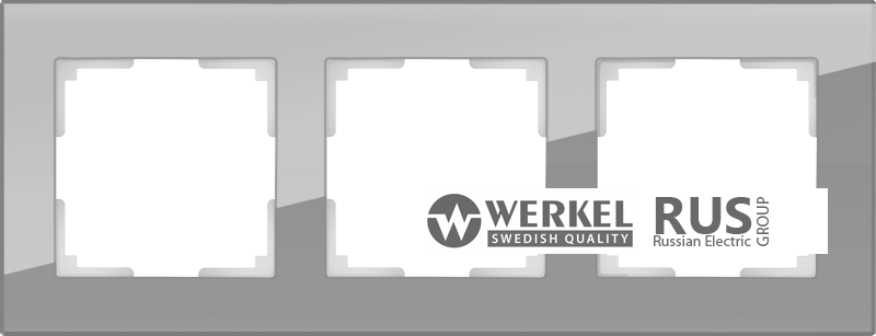 WL01-Frame-03 / Рамка Favorit на 3 поста (Серый, стекло) a030777