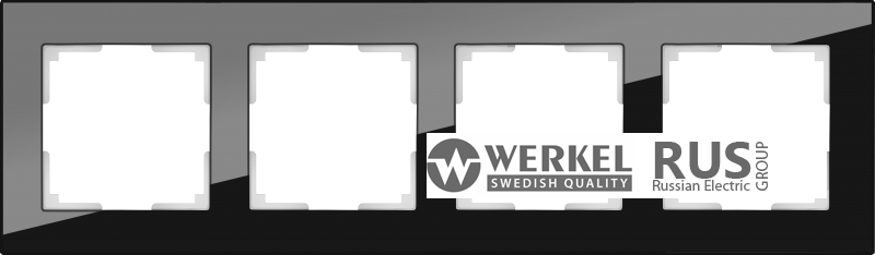 WL01-Frame-04 / Рамка Favorit на 4 поста (Черный, стекло) a031800