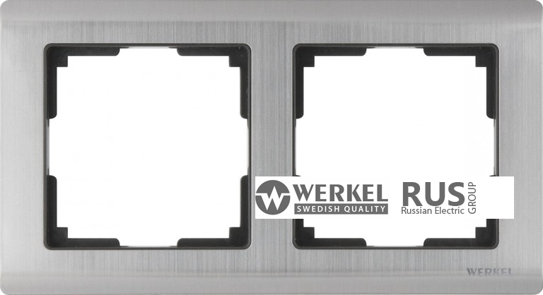 WL02-Frame-02 / Рамка Metallic на 2 поста (глянцевый никель) a028860