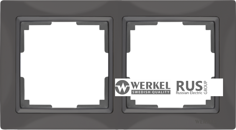 WL03-Frame-02-basic-grey / Рамка Snabb Basic 2 поста (серо-коричневый) a036699