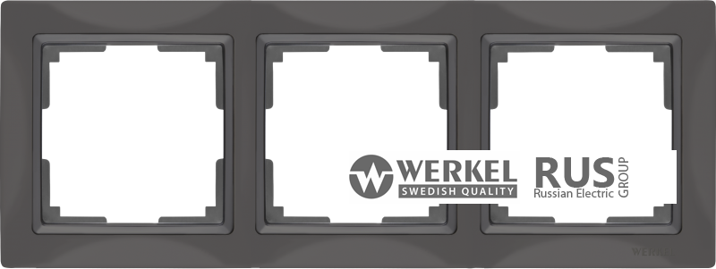 WL03-Frame-03-basic-grey / Рамка Snabb Basic 3 поста (серо-коричневый) a036700