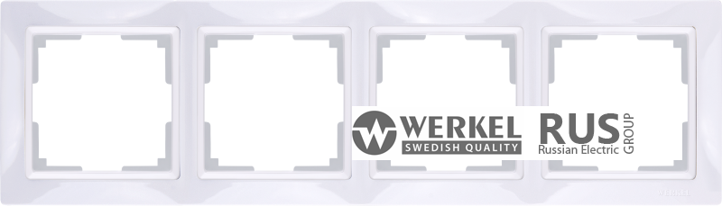 WL03-Frame-04-basic-white / Рамка Snabb Basic 4 поста (белый) a036628