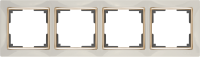 WL03-Frame-04-ivory-GD / Рамка на 4 поста (Слоновая кость / золото) a035250