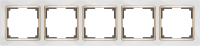 WL03-Frame-05-white-GD / Рамка на 5 постов (Белый / золото) a035257
