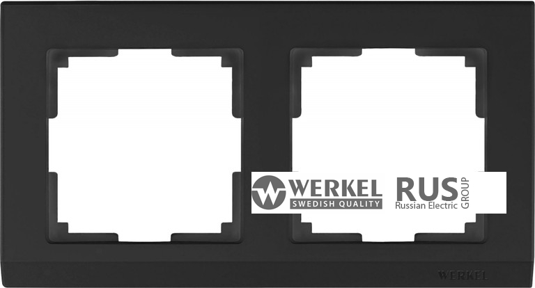 WL04-Frame-02-black / Рамка Stark на 2 поста (черный) a029215