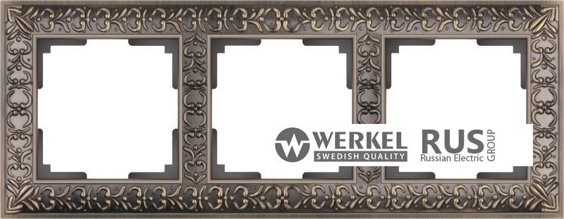 WL07-Frame-03 / Рамка Antik на 3 поста (Бронза) a029840