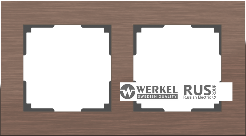 Рамка Werkel Aluminium 2 пост WL11-Frame-02 Коричневый алюминий a033746